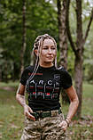 Жіноча тактична футболка з принтом MARCH, футболка для медика ЗСУ, для інструктора тактичної медицини Стохід Чорна, фото 7