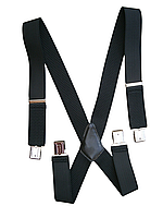 Підтяжки чоловічі Батал на зріст до 200 см Х-подібні 40 мм 4 застібки чорні