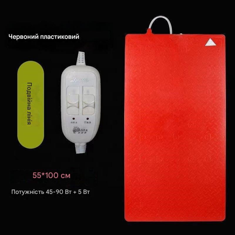 Килимок 55*100 для обігріву поросят підігрів для кроликів кошенят цуценят з двома вимикачами подвійна лінія, фото 1