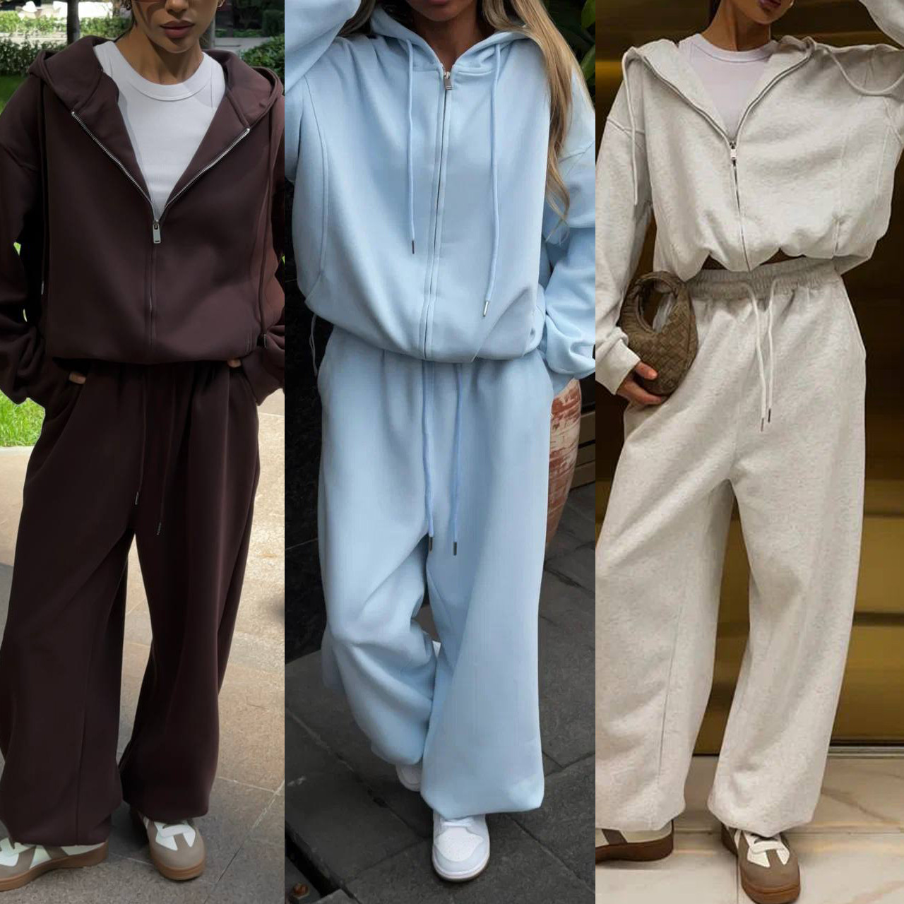 Жіночий теплий костюм Тканина Трьохнитка на Флісі Мод : 1511-734 Кольори: меланж, блакитний, шоколад, фото 1