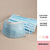 Маски одноразові тришарові з гумками та носовим фіксатором, 25 шт., фото 2