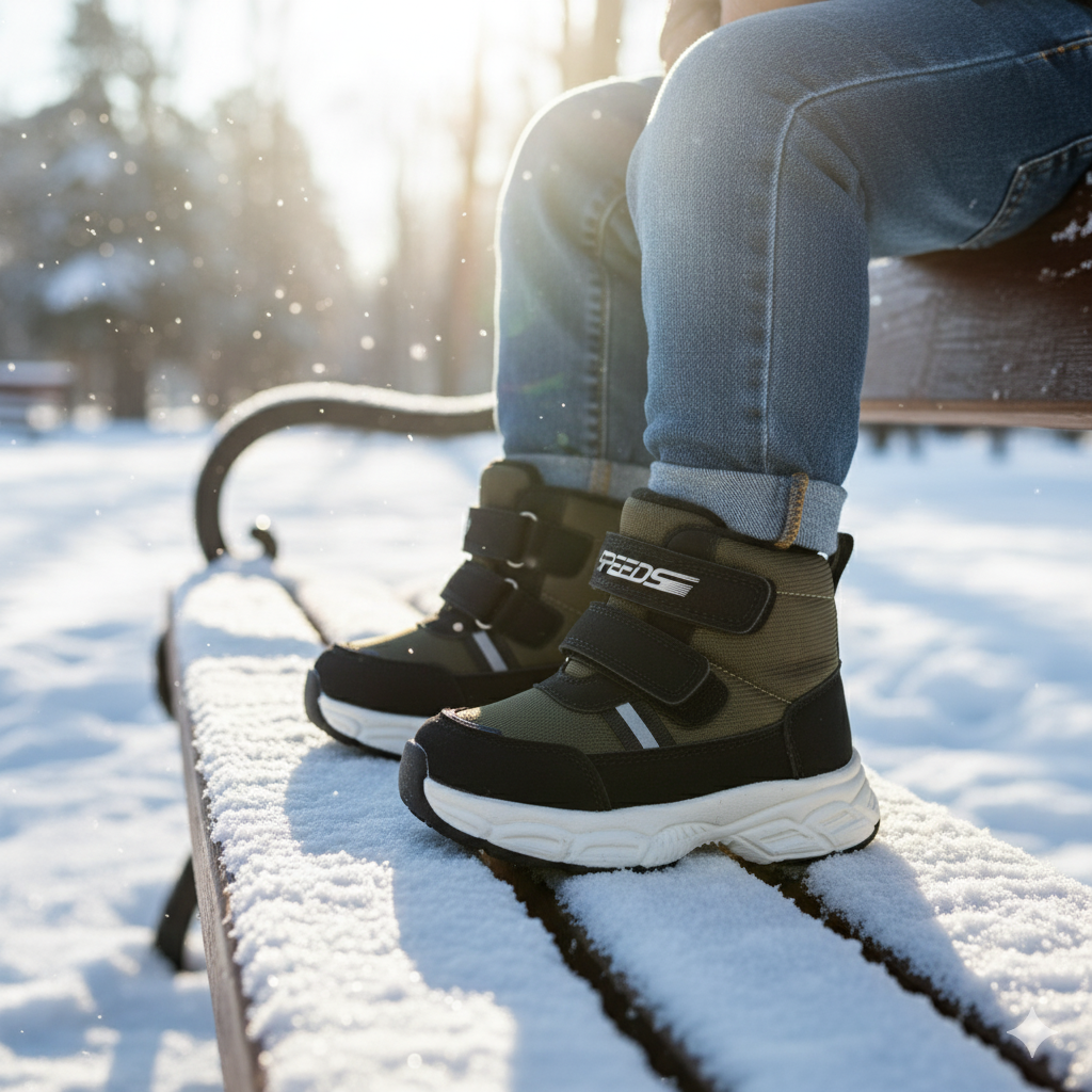 Зимняя детская обувь, дутики, сапоги, термоботинки на овчине на мальчиков на липучке в размерах 22-26, фото 1