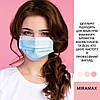 Маски одноразові тришарові з гумками та носовим фіксатором, 25 шт., фото 6