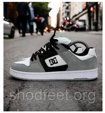 Кросівки DC Pure Grey/Black/White — чоловічі скейт кросівки у сірому кольорі, фото 1