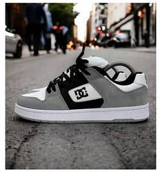 Кросівки DC Pure Grey/Black/White — чоловічі скейт кросівки у сірому кольорі