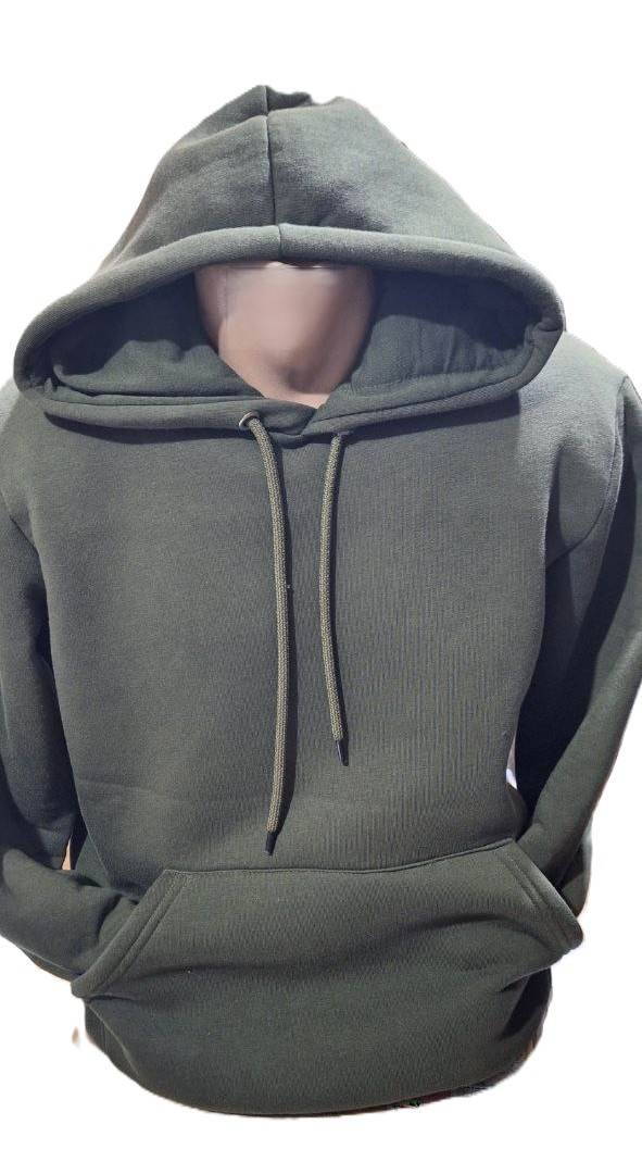 Худі чоловічий толстовка зимова тепла на флісі з вшитим капюшоном великих розмірів хакі