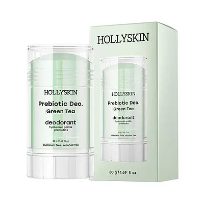 Парфумований дезодорант з гіалуроновою кислотою і пребіотиками HOLLYSKIN Prebiotic Deo. Green Tea 50 г