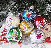 Ялинкові шари із зимовими персонажами 8см