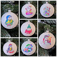 Ялинкові шари із зимовими персонажами 8см