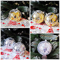 Новорічні шари на ялинку Ретро сніг 10см