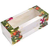 Упаковка для рулетів з вікном 330*150*110мм Новорічна КП