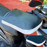 Теплий захист рук на кермо мотоцикла, електроскутера, шкірозамінник із хутром, чорна (к-т 2 штуки)