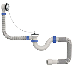 Сифон для ванни Mixxus SV-01-A 1 1/2" прямоточний з випуском і переливом (MI8201)