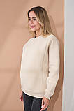 Бежевий світшот для вагітних та годуючих трикотажний з начісом, фото 4