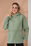Тепле худі для вагітних і годуючих оливкове тринитка з начісом, фото 3