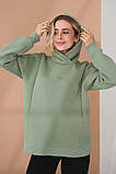Тепле худі для вагітних і годуючих оливкове тринитка з начісом, фото 4