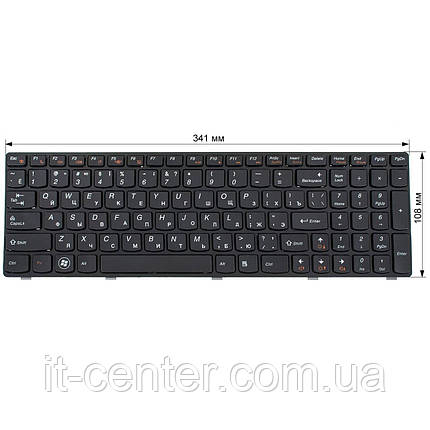 Клавіатура для ноутбука LENOVO (B570, B575, B580, B590, V570, V575, V580, Z570, Z575) rus, black, black frame, фото 2