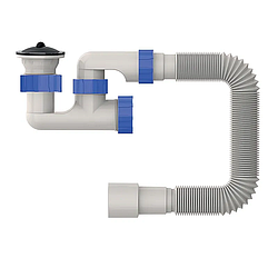 Сифон для душового піддона Mixxus SD-02 з ревізією й неіржавким випуском (MI8204)