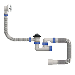 Сифон для ванни Mixxus SV-02-A 1 1/2" з ревізією, випуском і переливом (MI8202)