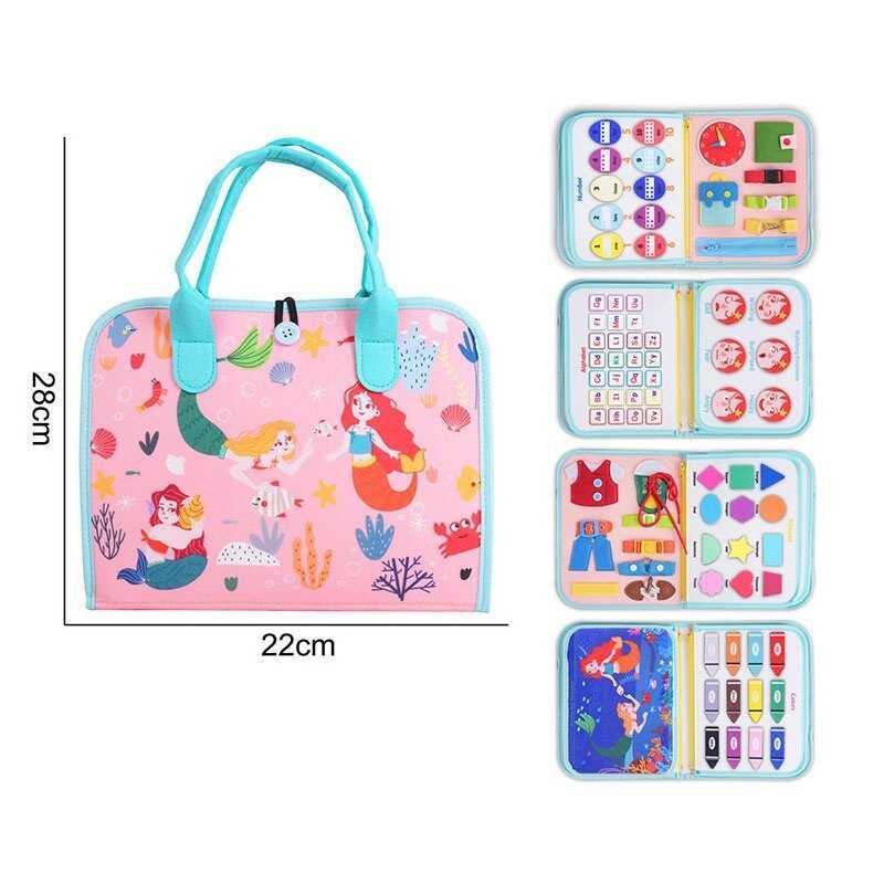 Логічна папка дитяча - фетр, цифри, англійський алфавіт, геометричні фігури, емоції, ремінці, 25019