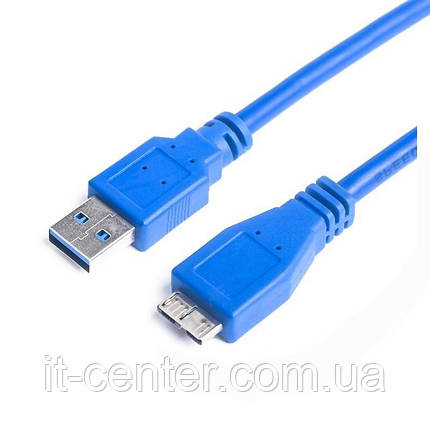 Кабель ProLogix USB - micro USB Type-B V 3.0 (M/M), 0.5 м, синій (PR-USB-P-12-30-05m), фото 2