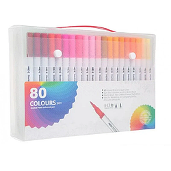 Профісійний набір маркерів-лінерів і маркерів-пензлей 80 шт.