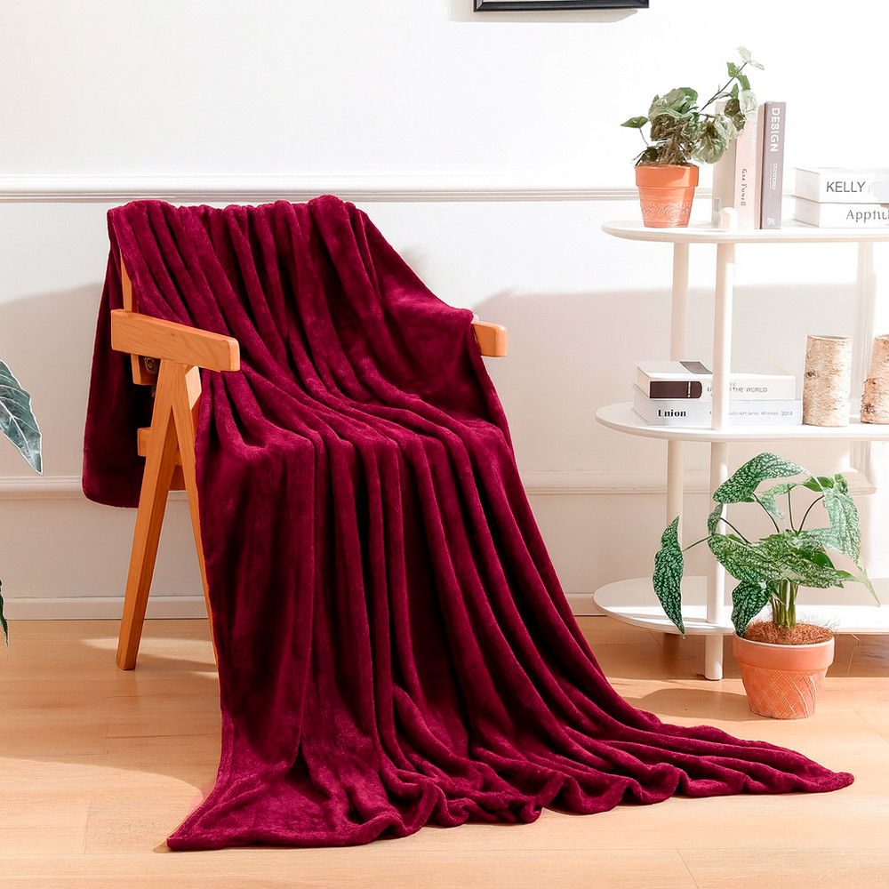 Плед флісовий бордо Love You 150 x 200 см, фото 1