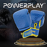 Боксерські рукавиці PowerPlay 3021 Сині 8 унцій (227г.) для спортсменів 7-9 років до 50 кг., фото 2