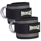 Манжети на щиколотку PowerPlay PP-3085, Сірі (пара) – для тяги та тренувань ніг, фото 3