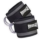 Манжети на щиколотку PowerPlay PP-3085, Сірі (пара) – для тяги та тренувань ніг, фото 5