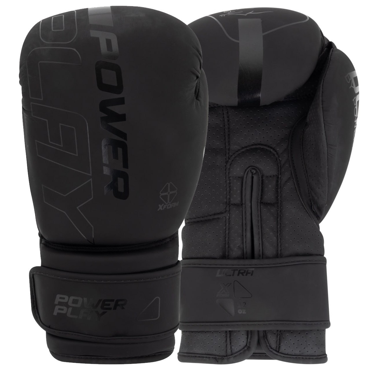 Боксерські рукавиці PowerPlay 3024 Чорні 8 унцій (227г.) для спортсменів 7-9 років до 50 кг., фото 1