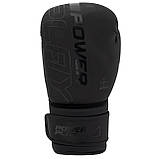 Боксерські рукавиці PowerPlay 3024 Чорні 8 унцій (227г.) для спортсменів 7-9 років до 50 кг., фото 6