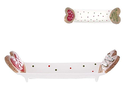 Блюдо сервірувальне новорічне BonaDi 834-391 Серце з печива кераміка 26,5*8*6,4 см Білий