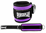 Манжети на щиколотку PowerPlay PP-3085, Фіолетові (пара) – для тяги та тренувань ніг, фото 5