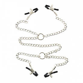 БДСМ Ланцюжок із затискачами на соски та статеві губи