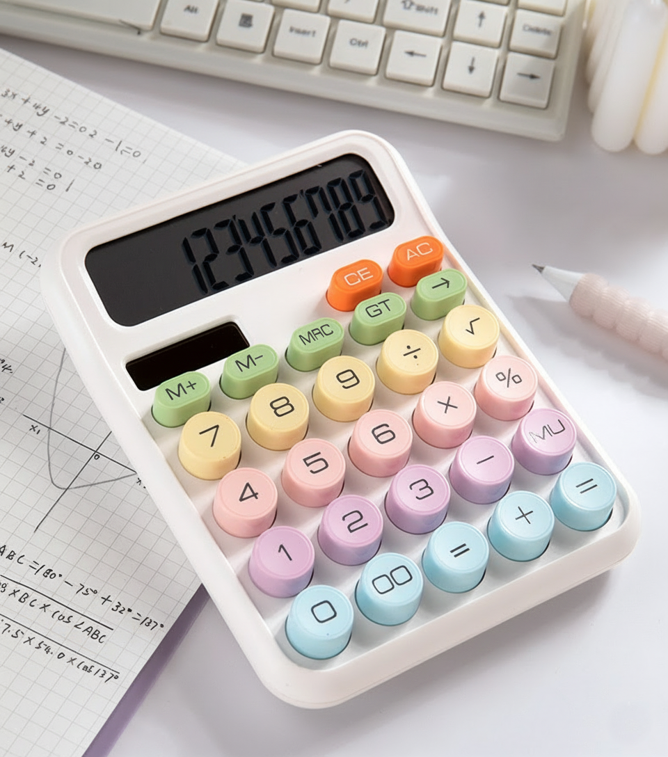 Калькулятор з різнокольоровими кнопками Karuida KK 2260 White, фото 1