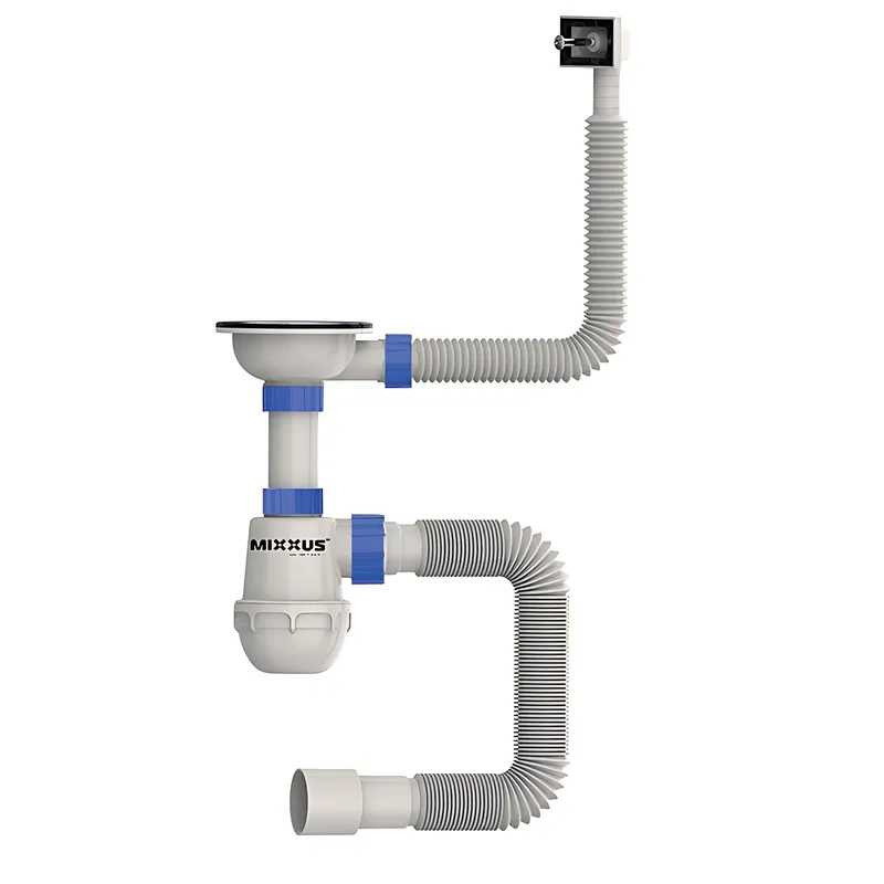 Сифон для кухні Mixxus SK-02-A 3 1/2"x40 з неіржавкою сіткою, гнучким прямокутним переливом (MI81, фото 1