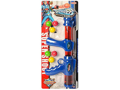 Автомат 37см синій помпа кульки 3см 6шт 2105B ТМ METR