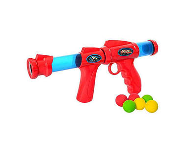 Автомат 37см червоний помпа кульки 3см 6шт 2105B ТМ METR