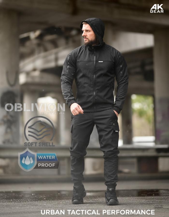 Костюм Чорний польовий службовий софтшел Oblivion softshell black ВТ0600 ТМ, фото 1