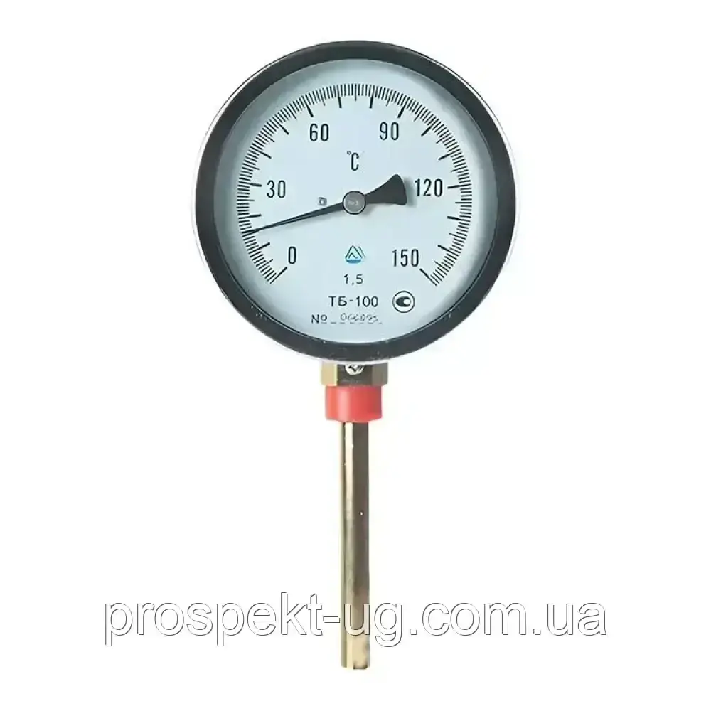Термометр біметалевий ТБ-100 0-150°C L=100 мм радіальний G 1/2", фото 1