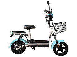 Електроскутер (велосипед з електромотором) COMPACT 14 48V/400W/12Ah (Блакитний) ТМ SPARK