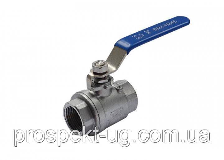 Кран Ду40 (1 1/2") ру63 кульовий нержавіючий різьба внутрішня ВВ AISI 304, фото 1