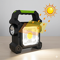 LED ліхтар JY-258B із сонячною батареєю — три режими світіння, для кемпінгу та аварійних ситуацій