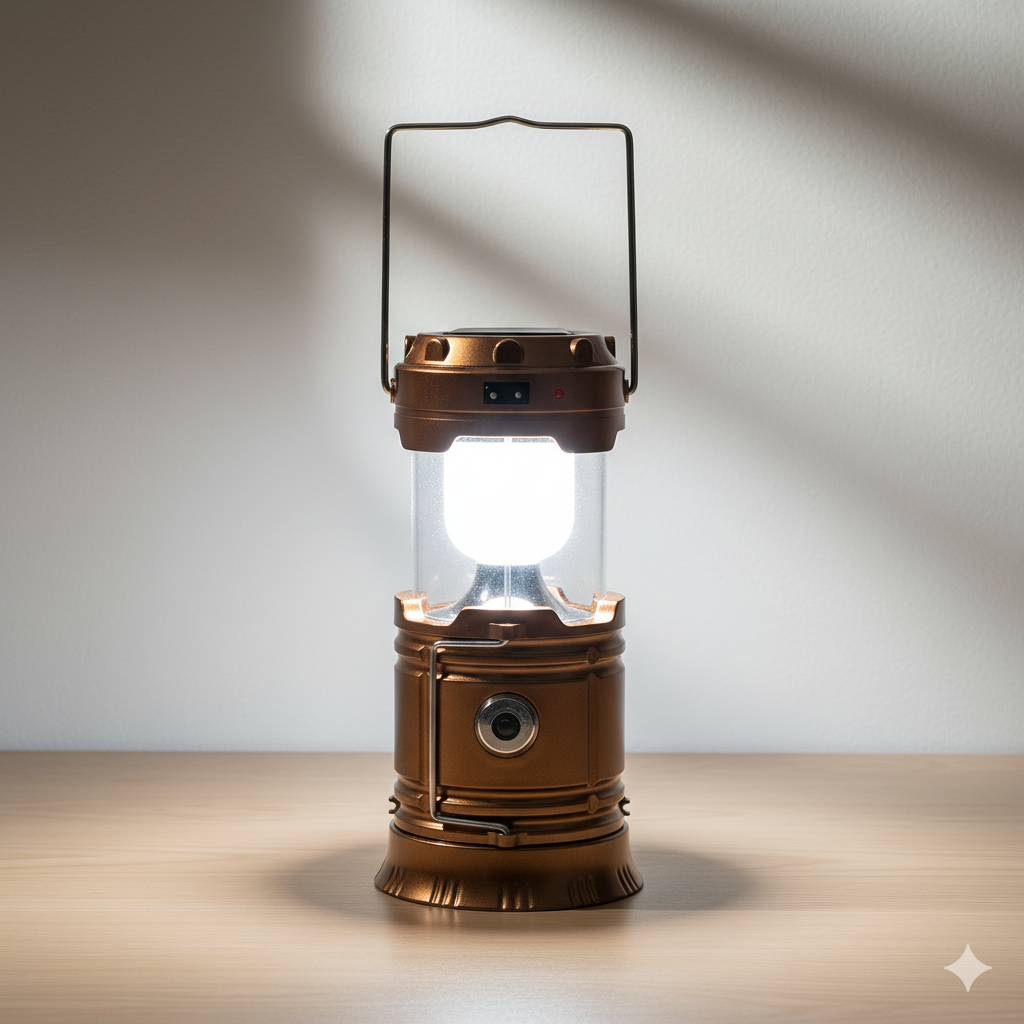 Кемпінговий ліхтар G-85 із сонячною батареєю — LED освітлення, 19×9×9 см, аварійний