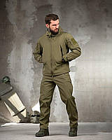 Осінній тактичний костюм софтшел олива, демісезонна форма олива з вентиляцією пахв, тактичний демісезонний костюм олива