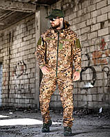 Тактичний утеплений костюм піксель REVIVAL софтшел / Військова форма осіння піксель