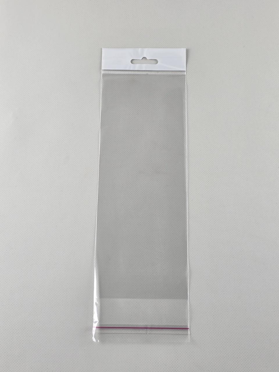 Пакети з липкою стрічкою і европодвесом 9см 22,5 см 25мк (1000 шт), фото 1