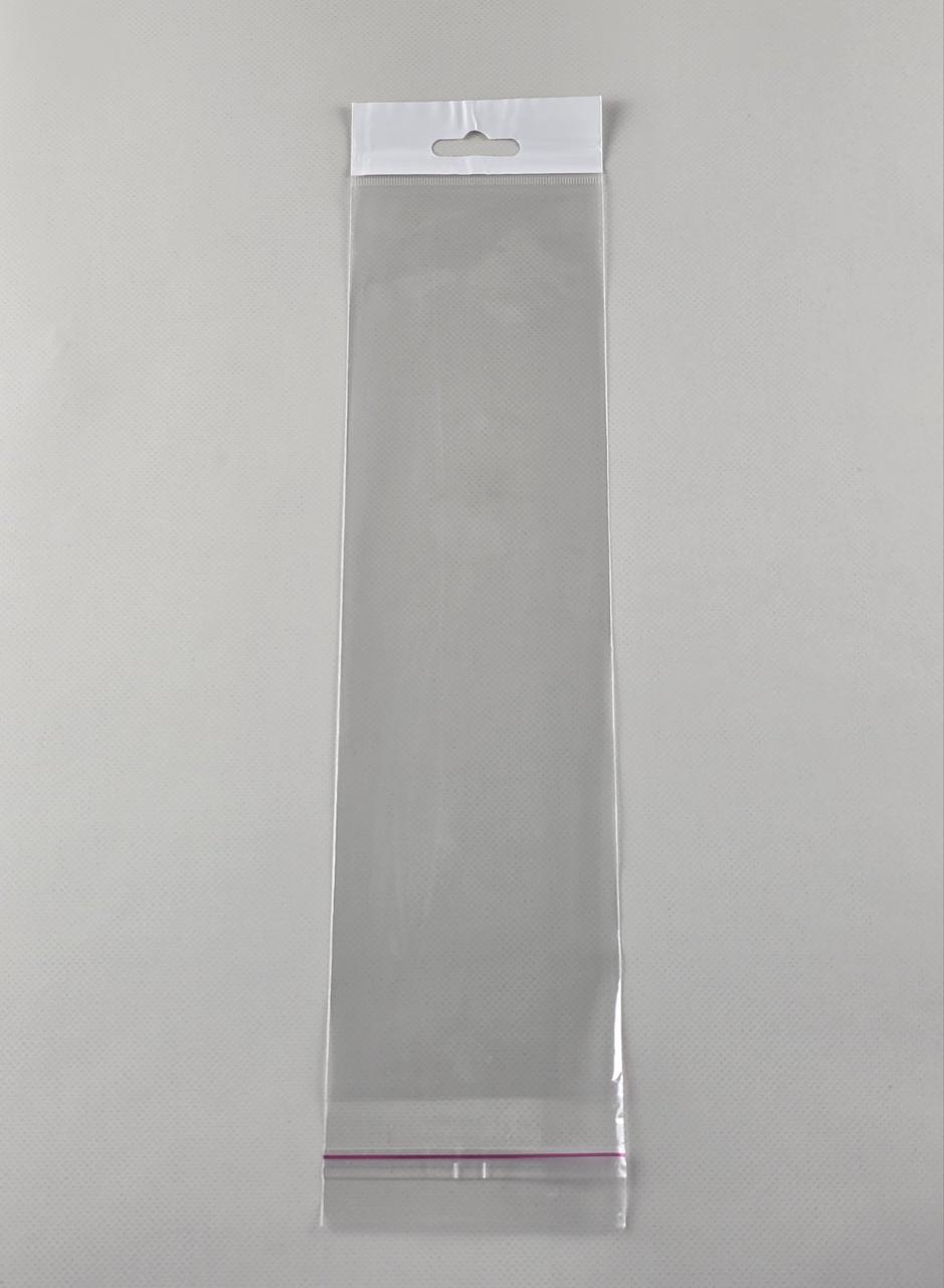 Пакети з липкою стрічкою і европодвесом 9см 32см 25мк (1000 шт), фото 1