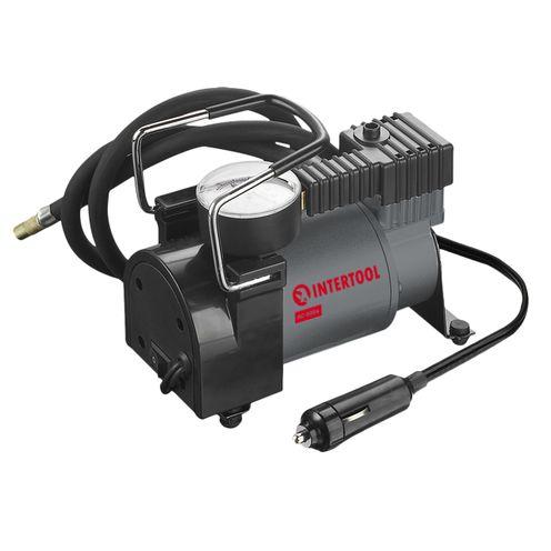 Компресор автомобільний 12 В, 14 А, циліндр 30 мм, макс. 7 бар, шланг 1 м, кабель живлення 3 м INTERTOOL AC-0004, фото 1